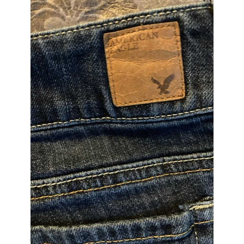 American Eagle Girls Blue Stretch Bootcut Denim Jeans Size 8 Regular